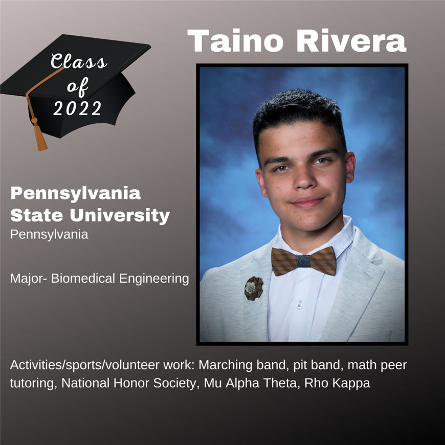 Top 25 Grad, Taino Rivera